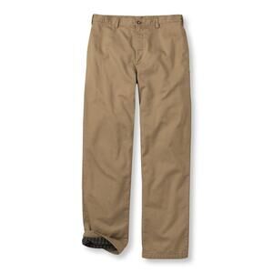 LLBean Men's Double L® Chinos Natural Fit Plain Front Flannel-Lined 38x30 162385